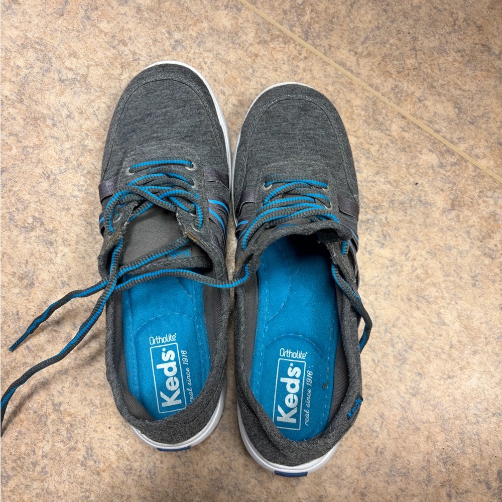 Keds Women's Gray and Blue Athletic Shoes